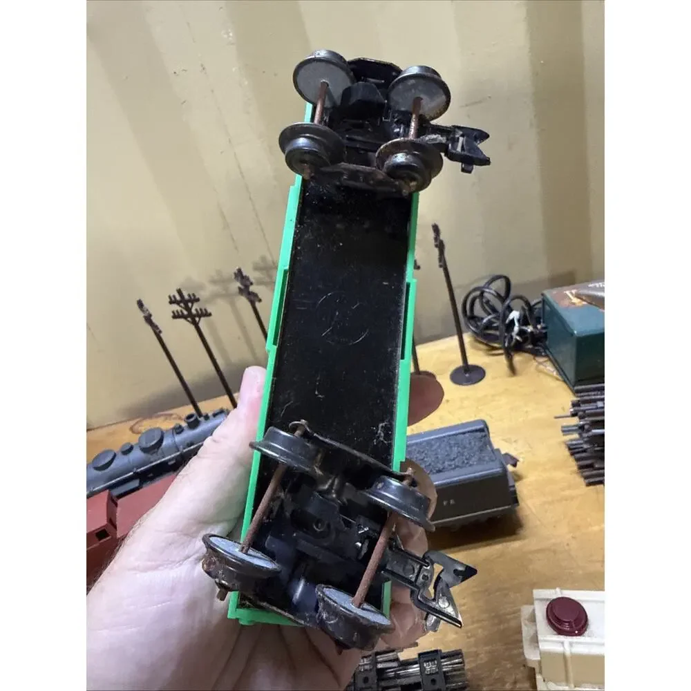 Vintage Train Set Track Engine Cars And Accessories